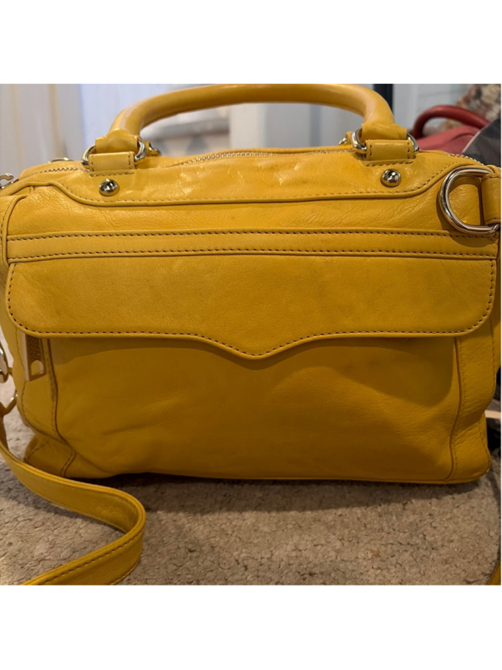 Rebecca Minkoff MAB Leather Satchel -Yellow